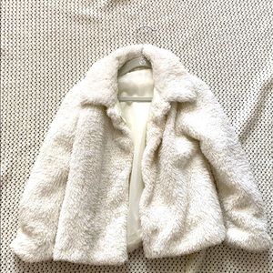 White fluffy jacket